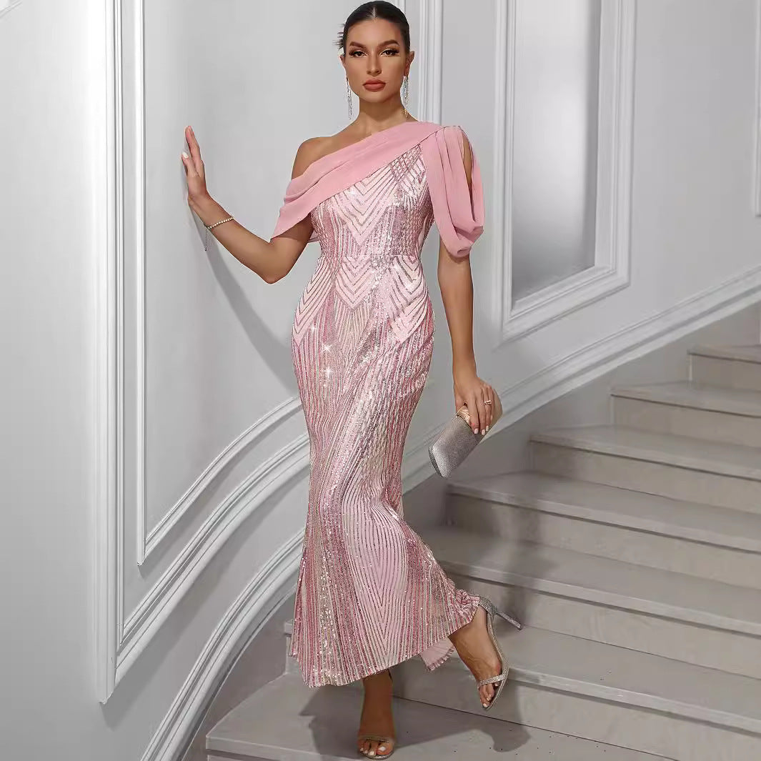 Astraea one shoulder evening Gown