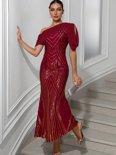 Astraea one shoulder evening Gown