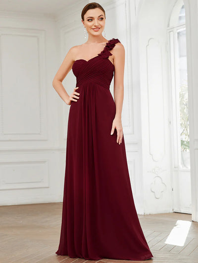 Asymmetrical Angel One-shoulder Chiffon bridesmaid dress