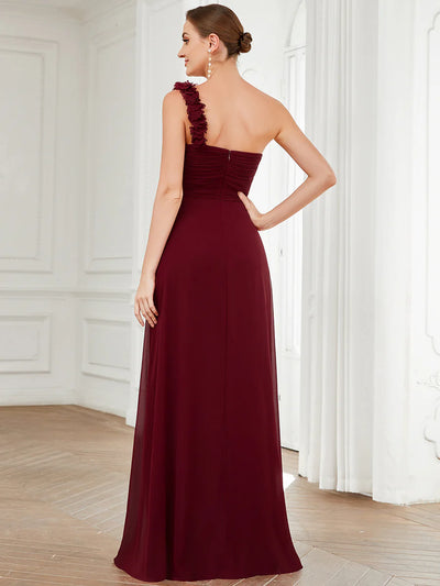 Asymmetrical Angel One-shoulder Chiffon bridesmaid dress