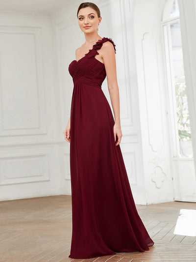 Asymmetrical Angel One-shoulder Chiffon bridesmaid dress