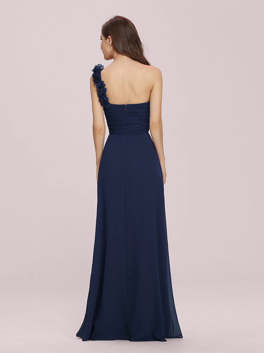 Asymmetrical Angel One-shoulder Chiffon bridesmaid dress