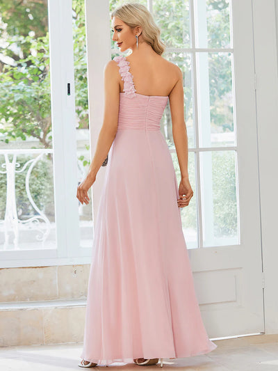 Asymmetrical Angel One-shoulder Chiffon bridesmaid dress