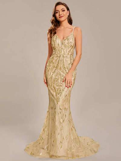  Luminous Elegance Sequin Lace Mermaid Gown