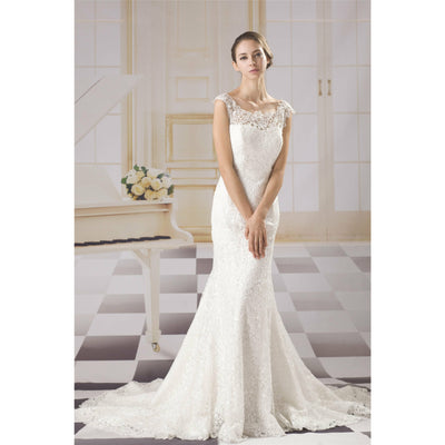 Chicely allover floral lace mermaid wedding dress