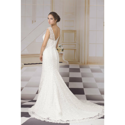 Chicely allover floral lace mermaid wedding dress2