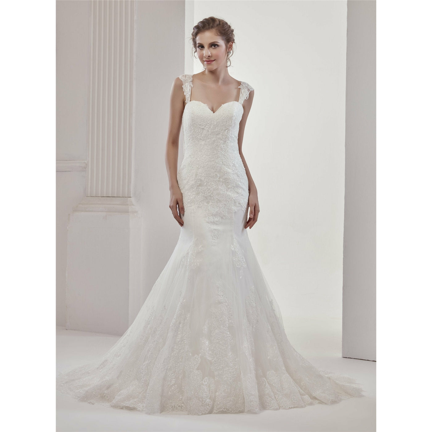 Chicely sweetheart chantilly lace mermaid wedding dress
