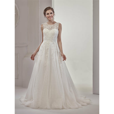 Chicely Chantilly Lace Illusion sweetheart wedding dress