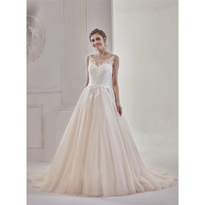 Chicely Illusion sweetheart wedding ball gown