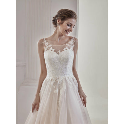 Chicely Illusion sweetheart wedding ball gown1