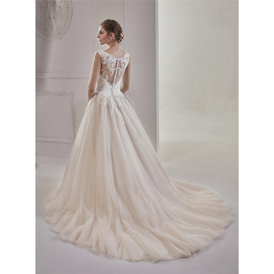 Chicely Illusion sweetheart wedding ball gown2