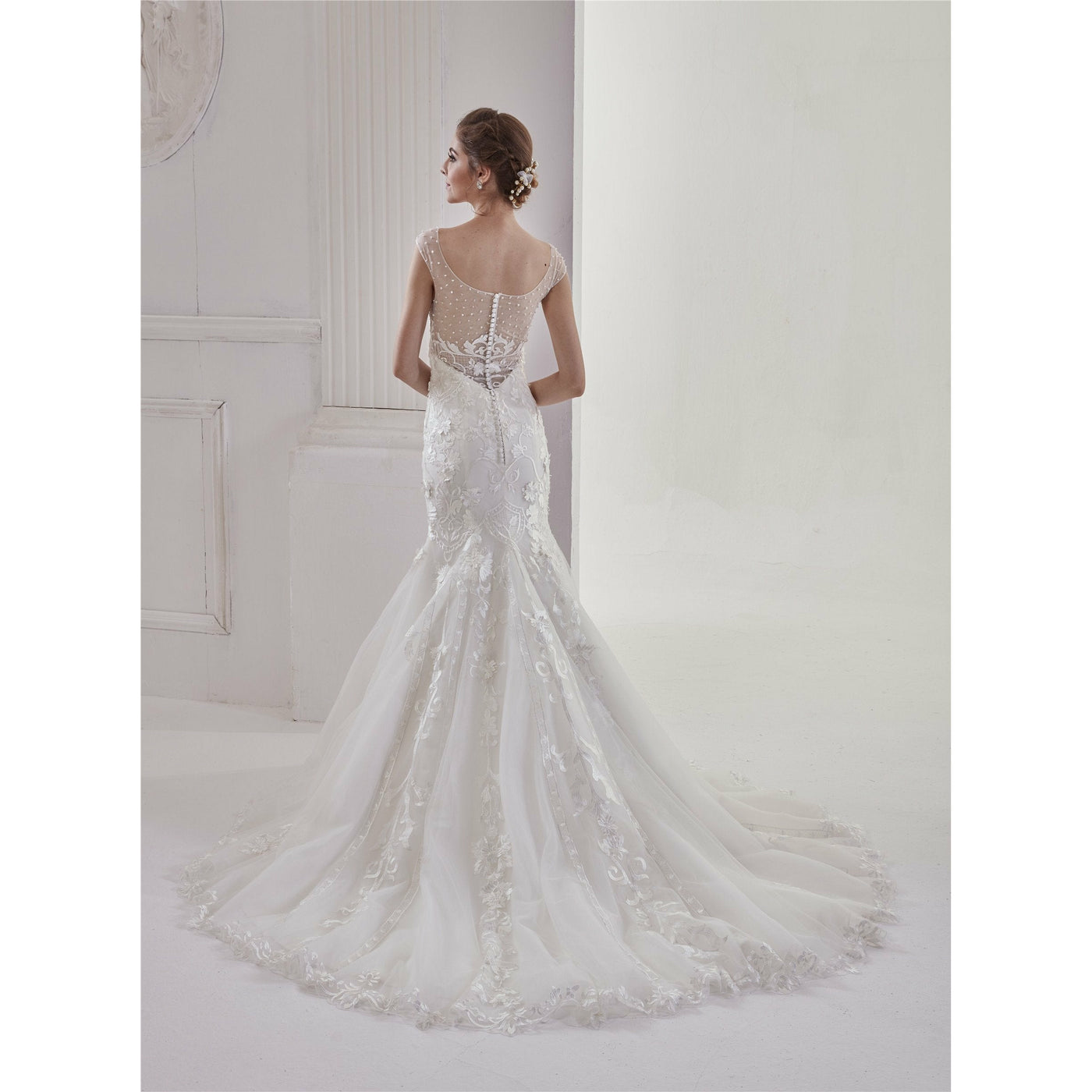 Chicely Sweetheart Crystal beaded mermaid wedding dress2