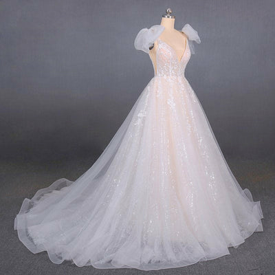 Beaded Applique sequin Wedding Dress3