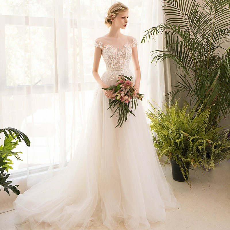 Illusion Sweetheart Fairy A-line wedding dress CHICELY Illusion Sweetheart Fairy A-line wedding dress CHICELY