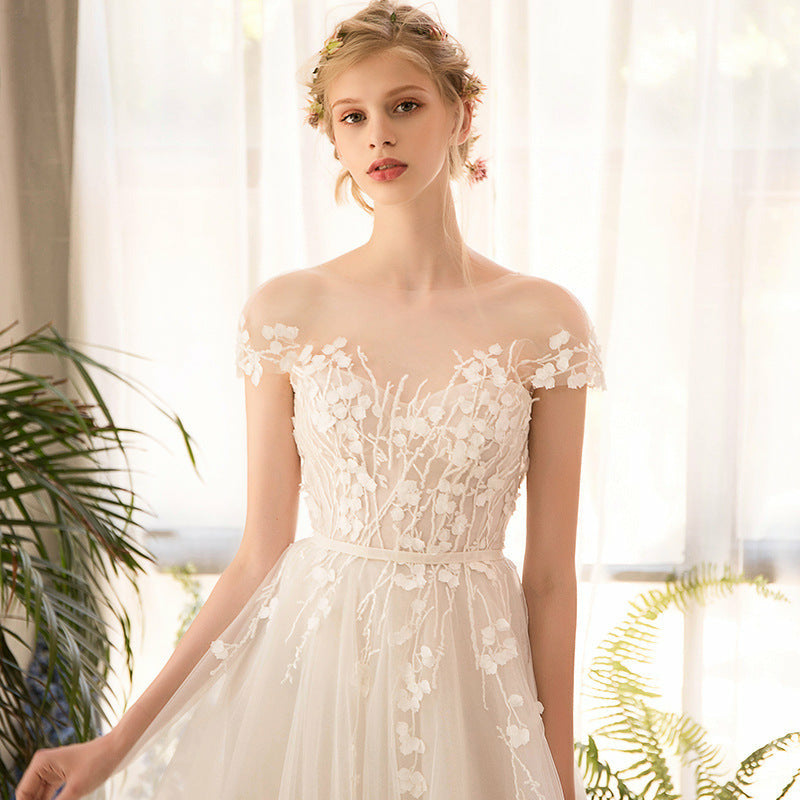 Illusion Sweetheart Fairy A-line wedding dress CHICELY Illusion Sweetheart Fairy A-line wedding dress CHICELY