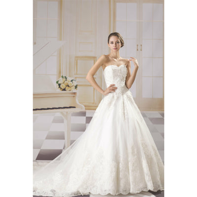 Chicely sweetheart crystal beaded wedding ball gown