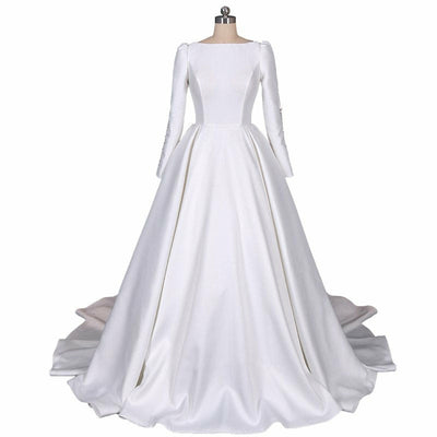 Royal silk cathedral wedding gown0