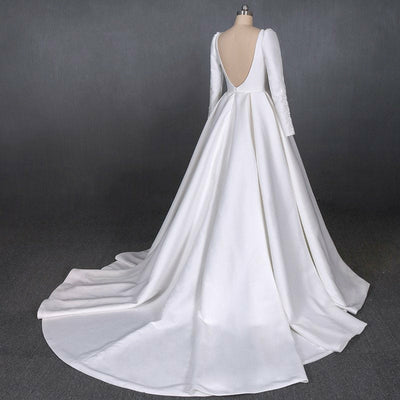 Royal silk cathedral wedding gown4