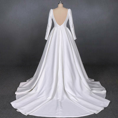 Royal silk cathedral wedding gown5