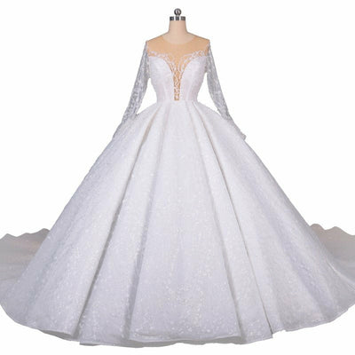 sweetheart sequin wedding ballgown0